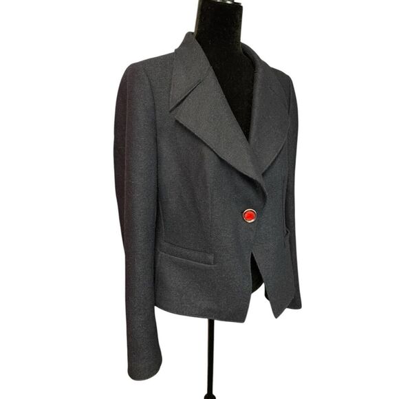 $1195.00 Armani Collezioni Vintage Single Button Wool Jacket sz 12 - Picture 4 of 16
